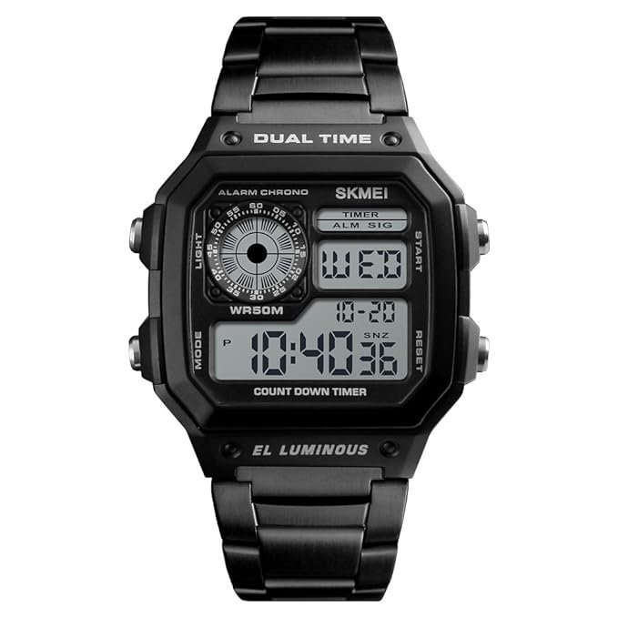 Mens Digital Dual Time Sport Watch with Alarm Stopwatch Luminous 1299 | Online Shop