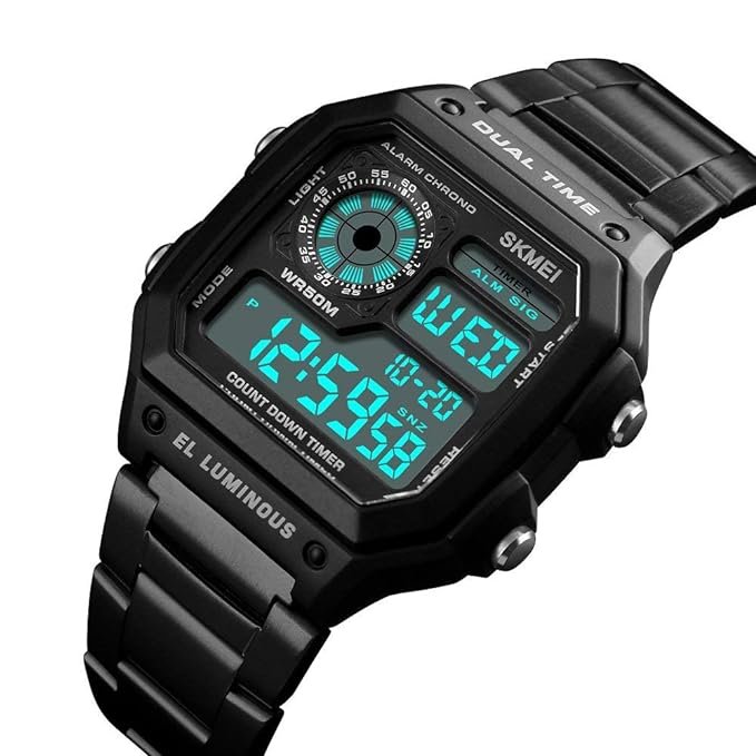 Mens Digital Dual Time Sport Watch with Alarm Stopwatch Luminous 1299 | Online Shop