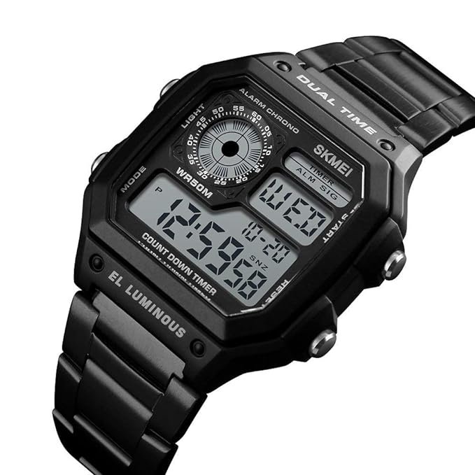 Mens Digital Dual Time Sport Watch with Alarm Stopwatch Luminous 1299 | Online Shop