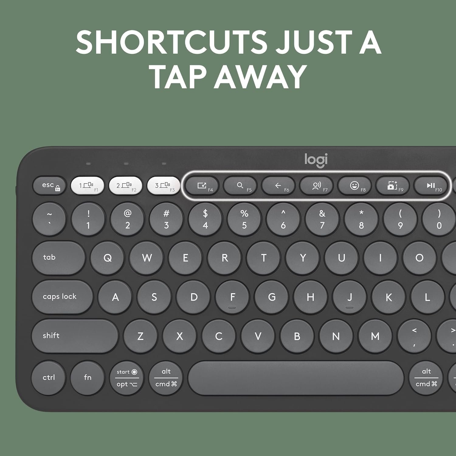 Logitech Pebble Keys 2 K380s, Multi-Device Bluetooth Wireless Keyboard with Customisable Shortcuts, Slim and Portable, Easy-Switch for Windows, macOS, iPadOS, Android, Chrome OS - Tonal Graphite | Online Shop